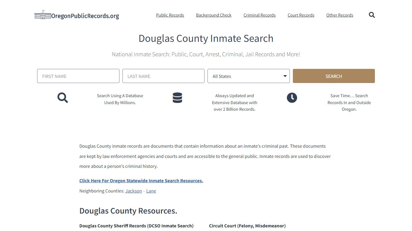 Douglas County Inmate Search - DCSO Current & Past Jail Records